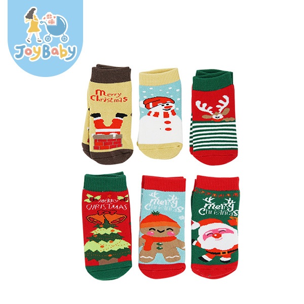 JOYBABY 聖誕襪 3雙組 加厚款童襪 聖誕短襪 耶誕交換禮物