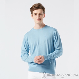 【ROBERTA 諾貝達】男裝 藍色純羊毛衣-柔軟親膚 防縮-巴素蘭羊毛 RSD60-31