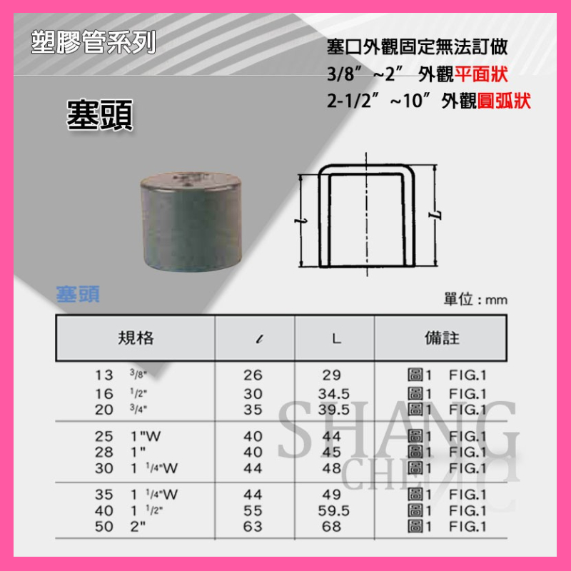 【尚成百貨】南亞 PVC OP 塞口 3/8"~2" O 管帽 管蓋 管塞 塞頭 管料 管材 塑膠管料 配管材料.