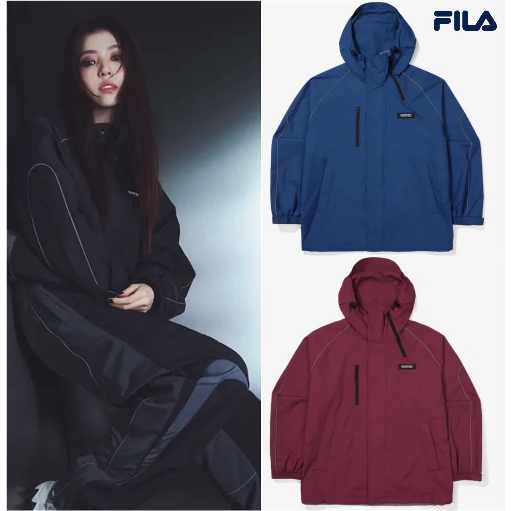 韓國 FILA 2023新款 韓韶禧代言 男女裝 2Layer 連帽寬鬆軟殼外套 防風防水外套 風衣外套