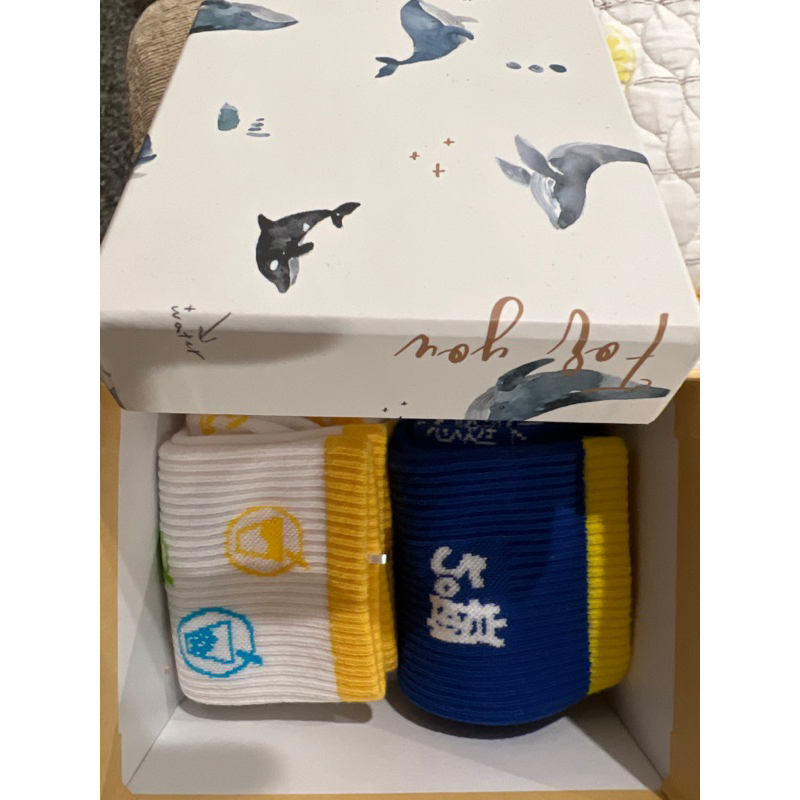 全新👏50嵐襪子 藍+白 小禮盒裝