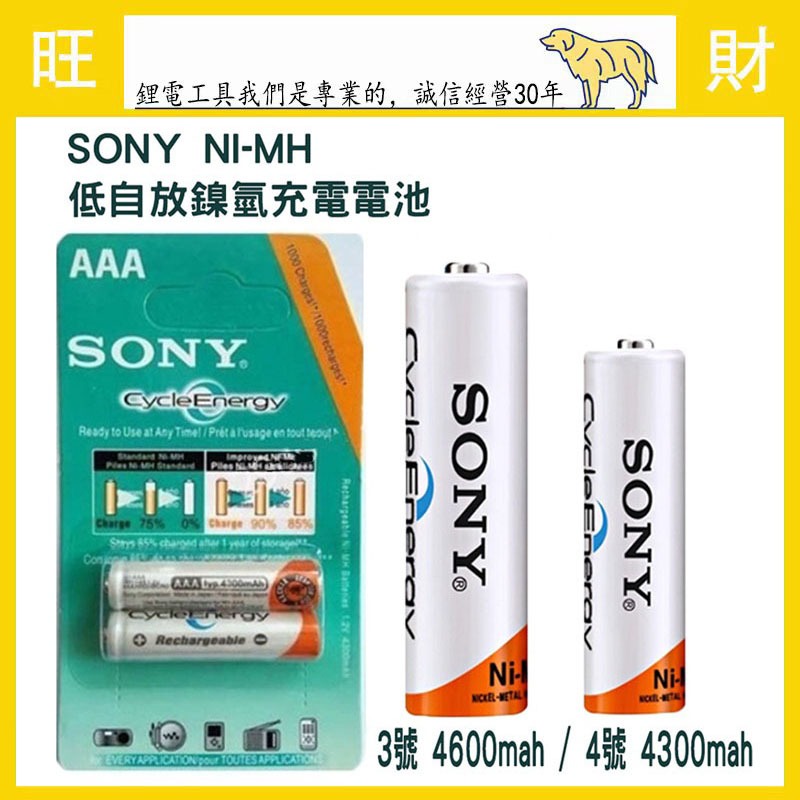 索尼SONY電池 3號/4號充電電池 適用收音機、電子玩具、遙控器電池充電器AA電池AAA電池可充電電池