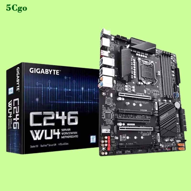 5Cgo.【含稅】全新盒裝Gigabyte/技嘉C246 WU4單路伺服器工作站主機板支持第8代9代與志強處理器