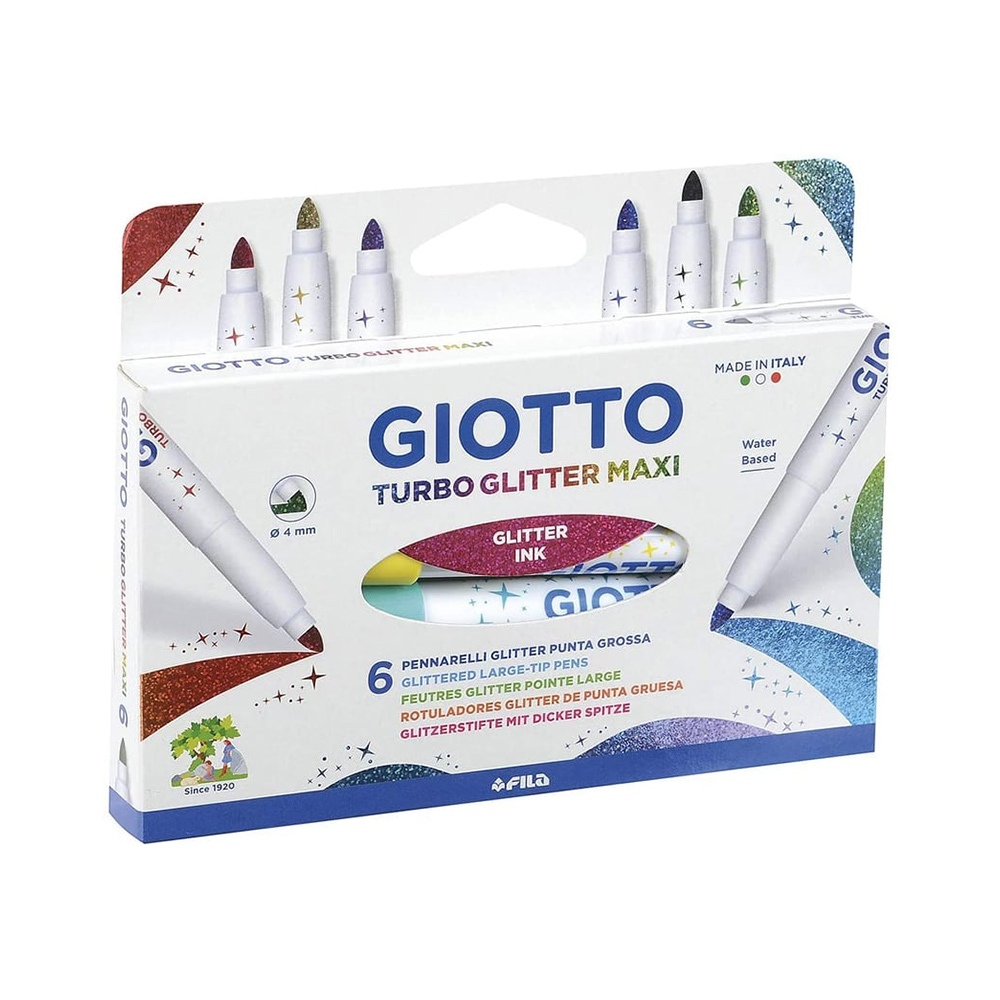 Giotto 粗筆頭閃亮彩繪筆 4mm 6色 (GOF426600)