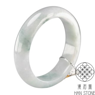 【漢石齋】天然翡翠A貨 手鐲玉鐲 冰糯種春帶彩(手圍17.6/版寬15.4mm)