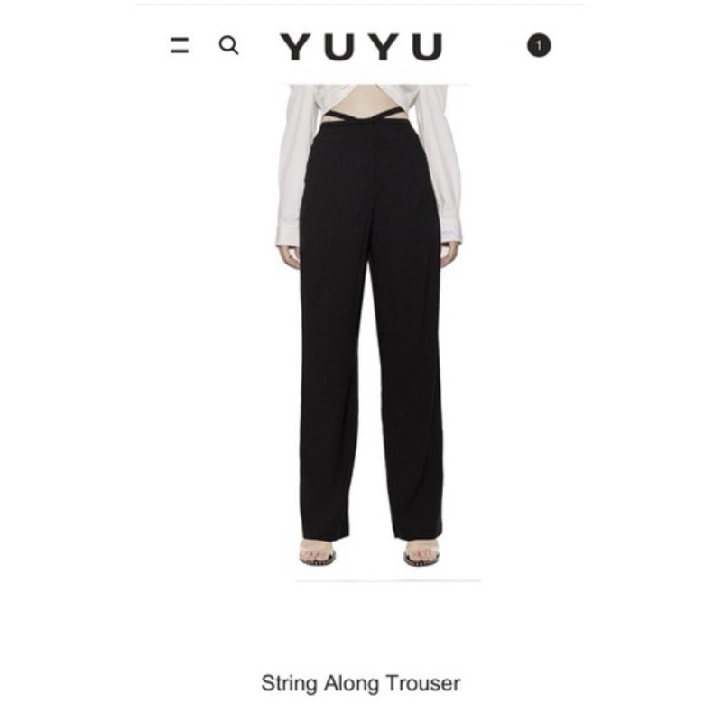 yuyu active 黑色綁帶西裝褲String Along Trouser