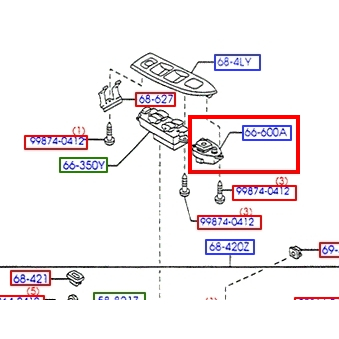 【JT福特原廠】MAV PREMACY 01-05 正廠 後視鏡開關 有電折 無電折