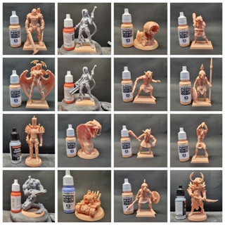 【爪哇魯多】3D列印品 5-12公分高入門練習用1-16 微縮模型 戰棋 人物 怪物 異形 塗裝練習