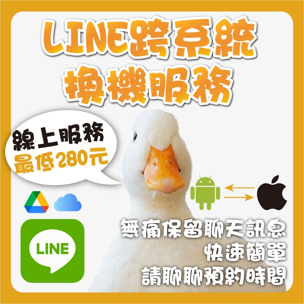 LINE轉移 跨系統聊天紀錄備份 換機 Android 轉 iOS 安卓轉蘋果
