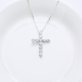 【Angel & Me】滿鑽 5A 瑞士 鑽石 十字架 s925 純銀 項鍊 聖誕節 生日 禮物