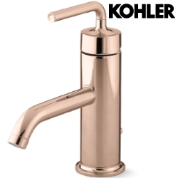 美國KOHLER Purist 單槍臉盆龍頭(玫瑰金) K-14402T-4-RGD(波浪形把手)