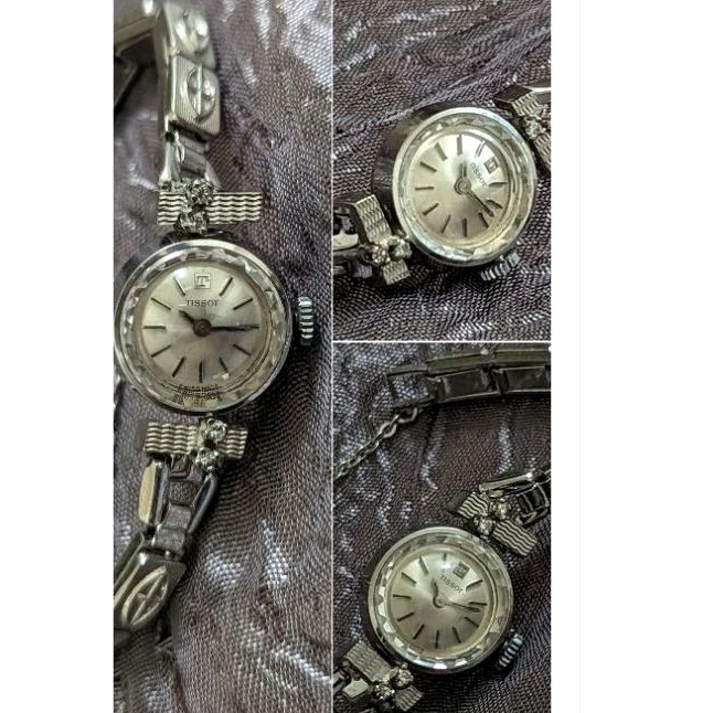 罕見1960年代Tissot 天梭，特殊不對襯，18K實金，鑲鑽錶耳，手動上鍊機械錶