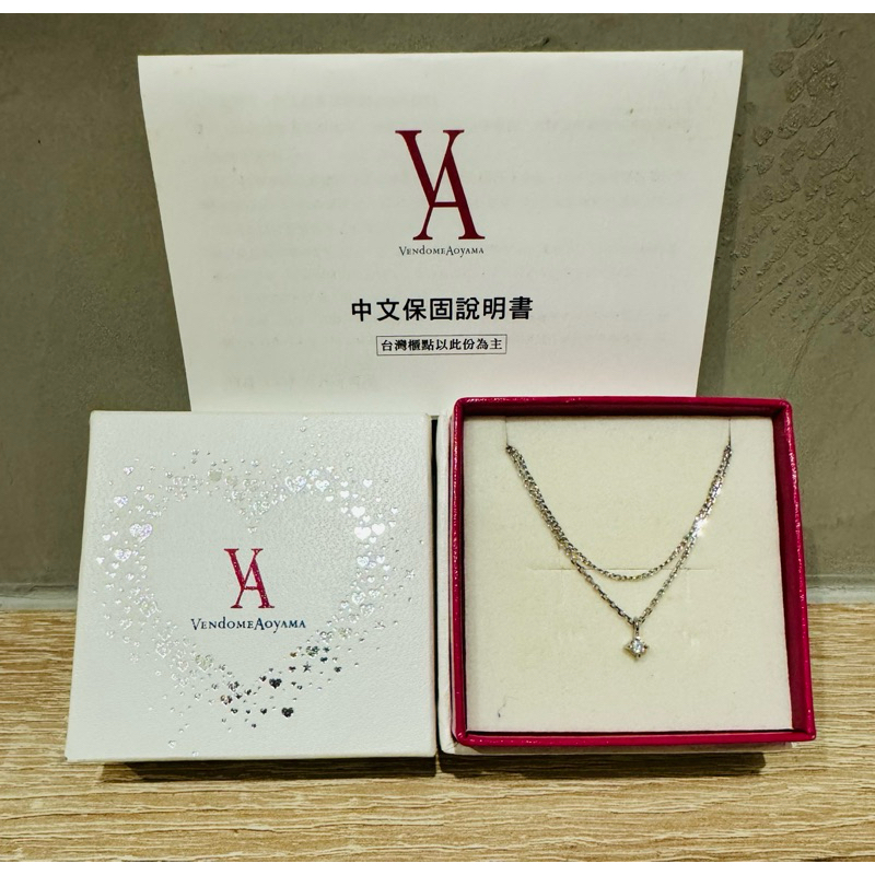 va Vendome Aoyama 日本輕珠寶 絕版 純銀腳鍊 單鑽+雙鍊設計