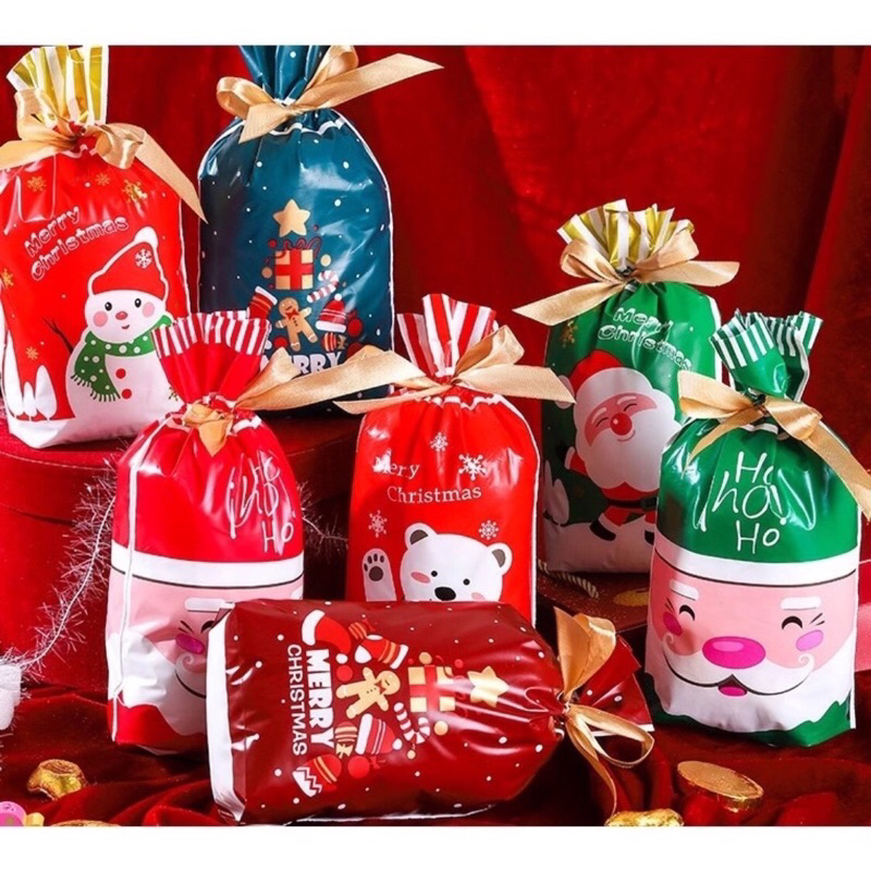 嚴選~台灣現貨 聖誕節束口袋 聖誕節糖果袋 新年包裝袋 招財貓束口袋 巧克力袋 耶誕節 過年 福袋禮物袋