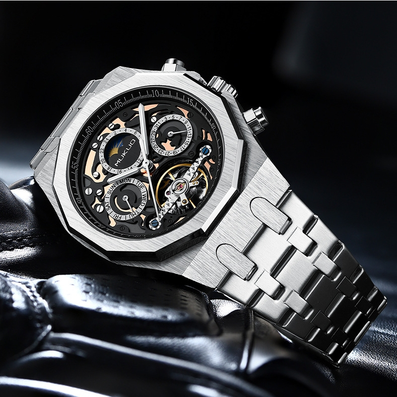 【全自動機械錶】光邁MUKUOa56 德國解構風鏤空全自動機械錶 皇家手錶 男錶防水個性夜光橡樹學霸腕錶