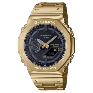 【柏儷鐘錶】CASIO G-Shock 農家橡樹 八角手錶 太陽能 藍芽連線 全金屬 GM-B2100GD-9A