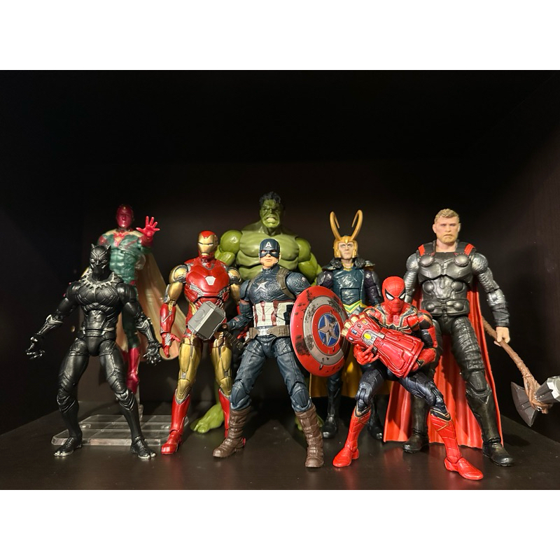 marvel legends 復仇者聯盟 8隻合售 幻視 鋼鐵人 蜘蛛人 美國隊長 黑豹 雷神索爾 浩克 洛基