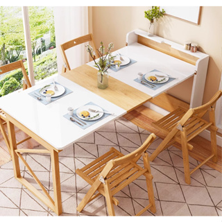 北歐折疊餐桌 小戶型 家用簡易小型 多功能 簡約 現代 方形伸縮吃飯桌子
