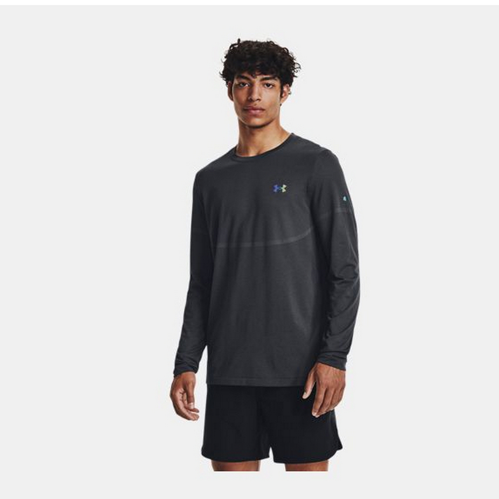 Under Armour 長袖上衣 Rush Seamless Legacy 長T 男 1379282-012 深灰