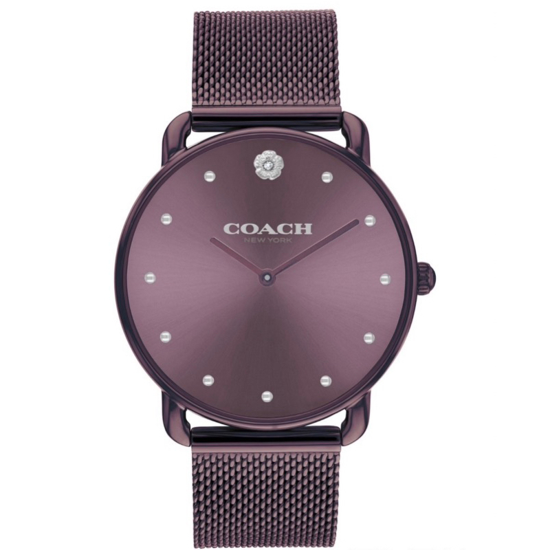COACH 經典米蘭帶時尚腕錶(公司貨36mm）優雅輕奢時尚 紫色女錶 CO14504211