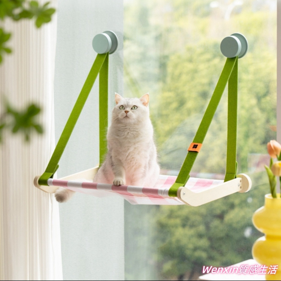 貓咪吸盤吊床 懸掛式貓床 貓窗臺吊床 寵物吊床 窗戶貓吊床 窗邊架 寵物用品［Wenxin生活選物］