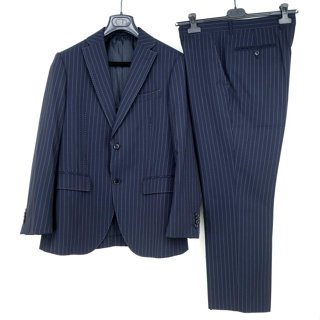 【MALE & CO】日本品牌 條紋 混羊毛 成套西裝 AB4 黑 男