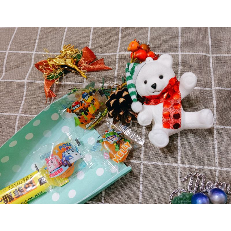 🎁聖誕熊熊零嘴花束［現+預］。幼兒園交換禮物。糖果乾燥花禮。#耶誕禮物