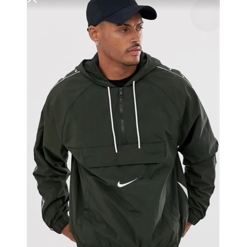 Nike 軍綠 串標 連帽上衣 衝鋒衣