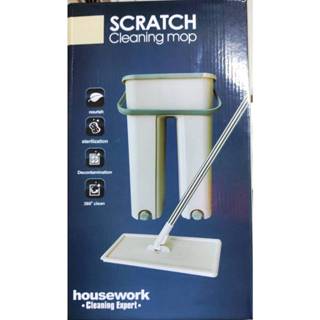 <全網最低價>scratch cleaning mop 洗脫兩用雙槽平板拖把組
