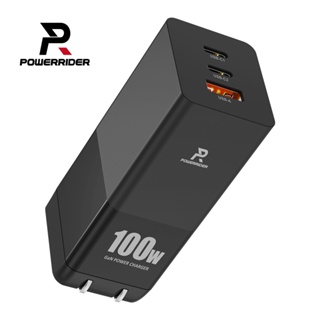 PowerRider PD100CA 100W氮化鎵三孔折疊快速充電器 充電頭 筆電充電 手機充電