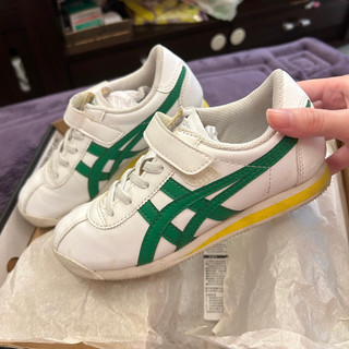 二手童鞋 / asics 亞瑟士 onitsuka tiger系列 20公分 白綠黃配色 男童運動鞋