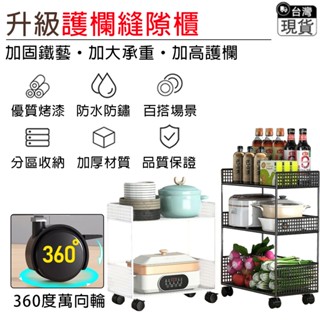 縫隙櫃 窄縫架【20公分寬度⛅️腳輪可剎】夾縫置物架 門後置物架 縫隙收納櫃 窄置物架 收納推車 層架（鏤空不積水）