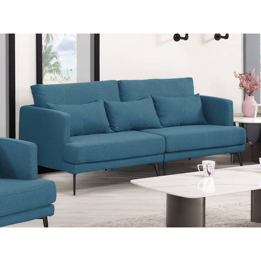 【萊夫家居】CM-269-8：棉麻布三人沙發【台中家具】三人椅 藍色沙發 雙人沙發 布套可拆洗 北歐風沙發 雙人布沙發