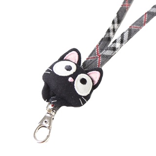 【Kiro貓】小黑貓 立體造型 識別證頸帶/手機掛繩/吊繩【820186】