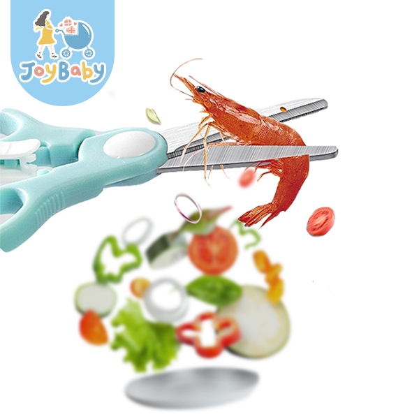 JOYBABY 寶寶食物剪刀 420不鏽鋼 嬰兒輔食剪刀 帶剪套安全鎖 家用廚用食物剪刀