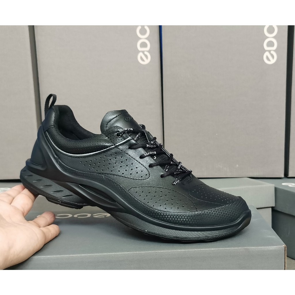ECCO愛步2024新款健步跑鞋面料高特效進口牛皮資料無鉛PU射出模具大底40-44