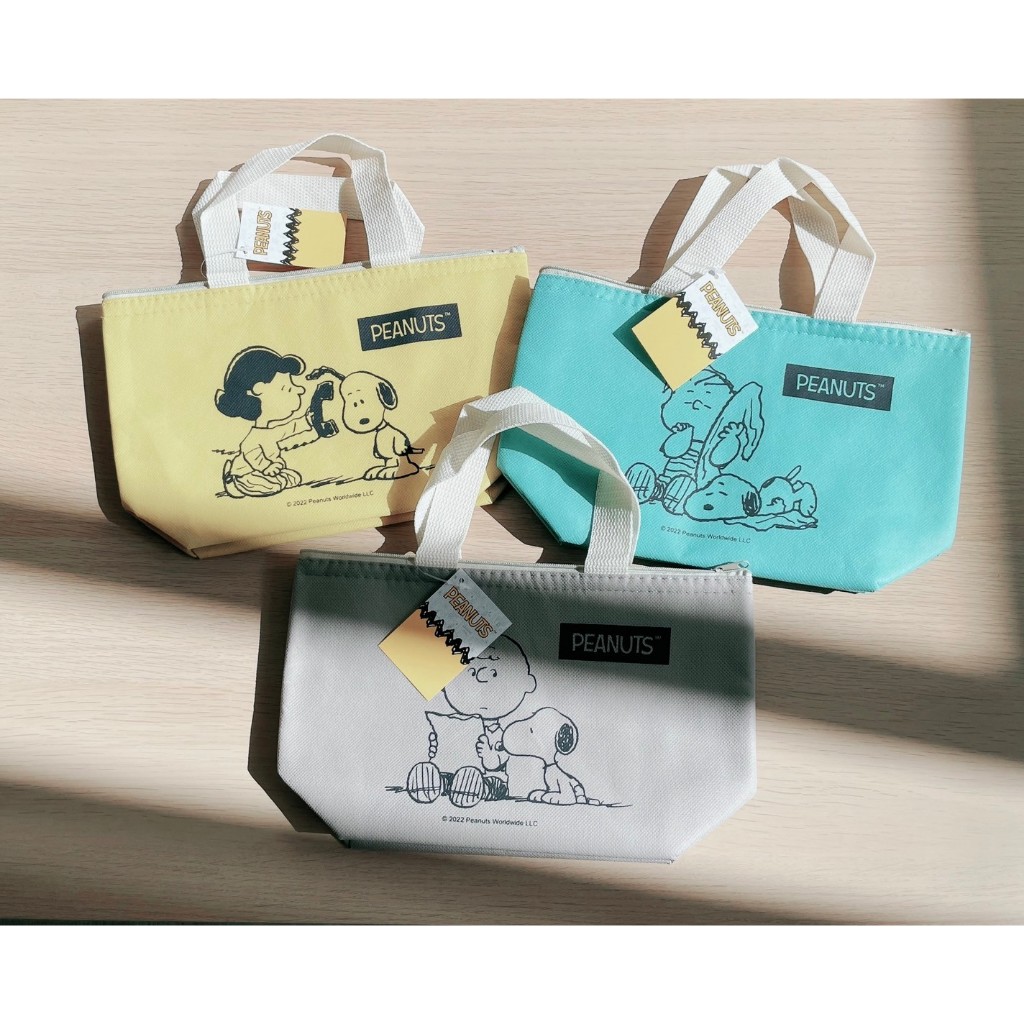 【Snoopy 史努比】史努比保溫提袋（白色提帶） peanuts 便當袋 保溫袋 保冷袋 日本代購