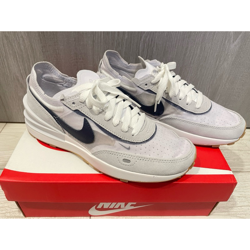 NIKE WAFFLE ONE 女鞋 灰色籃勾勾36號