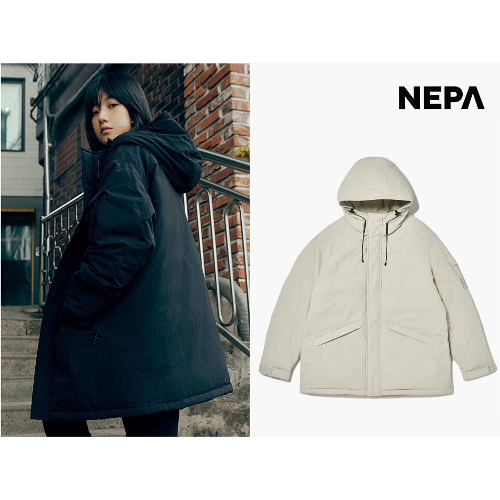 過季特賣❗️韓國 NEPA 男女裝 C-TR Pocket Bag Mid Down Jacket 口袋包連帽羽絨外套