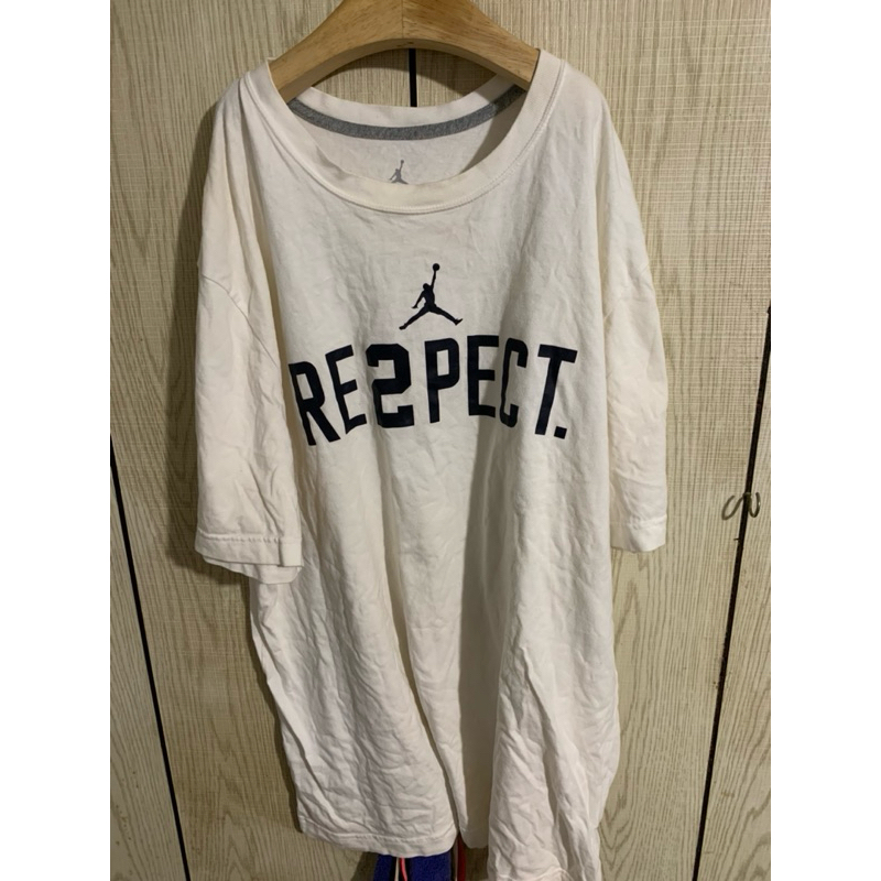 需微漂洗 絕版 二手 古著  Nike Jordan  Re2pect NY Jeter 短 t  t恤 上衣 3XL