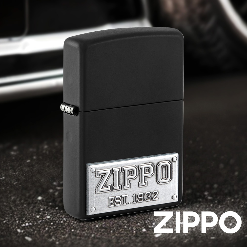 ZIPPO 車牌標誌防風打火機 48689 貼章技術 車牌 1932 創立年份 標誌 霧面  終身保固