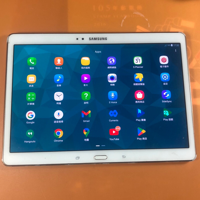SAMSUNG Galaxy Tab S, SM-T805Y, 沒有背蓋卡, 版本6.0.1, 功能正常