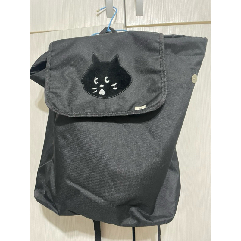 【現貨】 nya 簡約後背包 磁吸束口式 新品未使用 ne-net 黑貓 驚訝貓