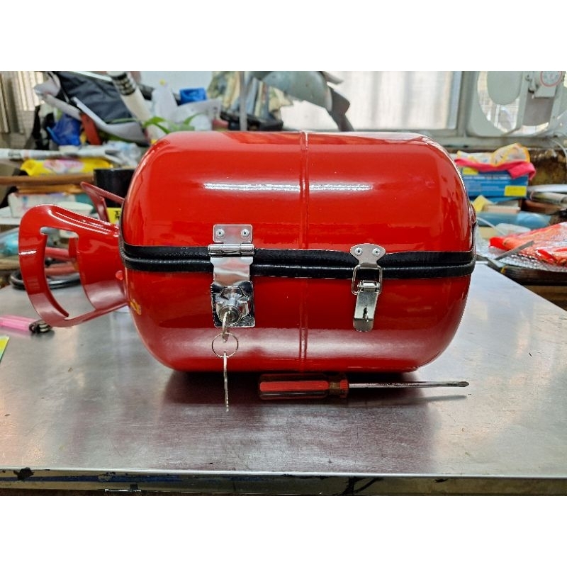 (送-快拆/打孔）標準冷媒桶置物箱--烤漆-直接安裝，瓦斯桶置物桶   復古置物箱  漢堡箱 小桶裝改造在利用