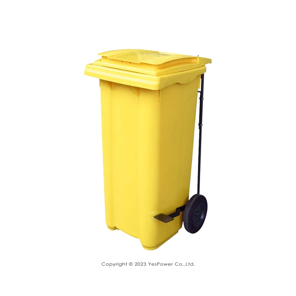 【含稅】RB-121Y 腳踏垃圾回收托桶 (黃) 120L 腳踏二輪回收托桶/腳踏式垃圾子車/腳踏式托桶/120公升
