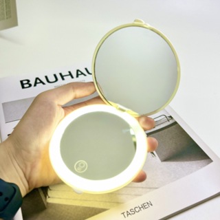 新款雙面燈便攜LED化妝鏡 摺疊隨身化妝鏡禮品鏡子