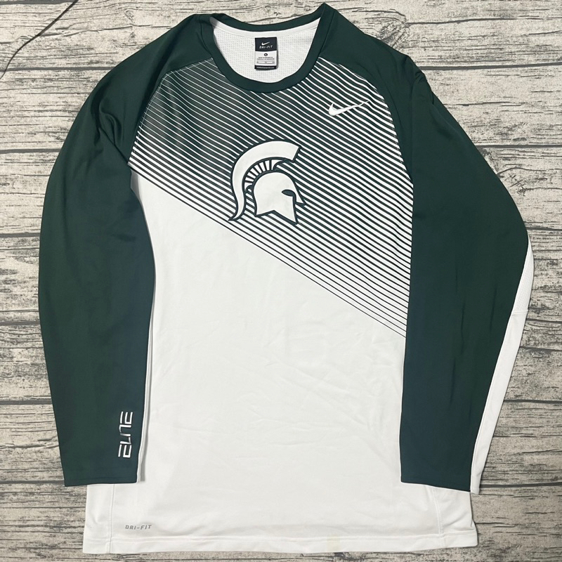 Nike NCAA Michigan State 密西根州大 球員版 熱身衣 長袖 短袖 背心 雙面 練習衣 Green