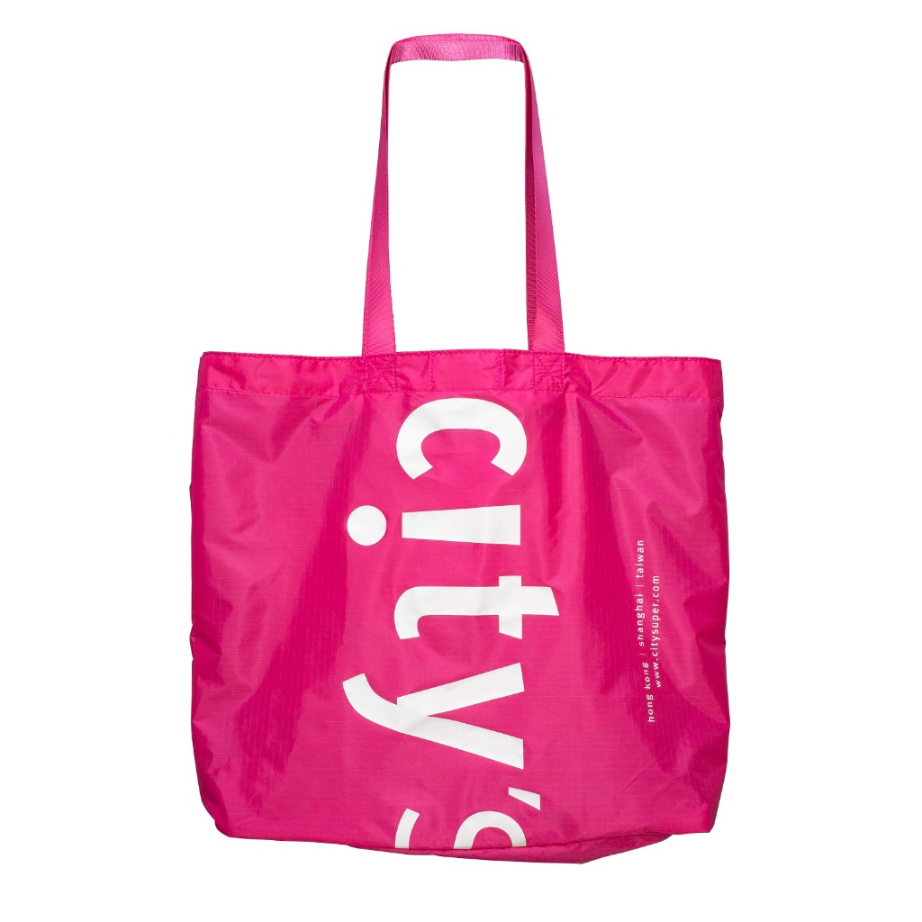CITYSUPER 可摺疊側肩購物袋-粉紅色