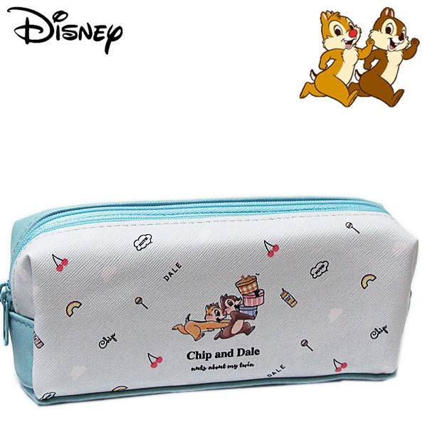 {日本帶回} Disney 迪士尼 合成 斜紋皮革 雙層 鉛筆盒 鉛筆袋 筆袋 收納包 化妝包 小物包 萬用包 奇奇蒂蒂