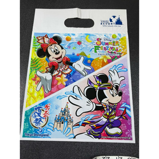 娟娟小舖🌸日本🇯🇵東京迪士尼Duffy～米奇、米妮～兩面圖案不同～塑膠購物袋～現貨一個只賣25元🎁